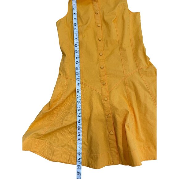 Cinq a Sept Shirt Dress Sleeveless Button-Up Poppy Stretch Yellow Womens Size 4 - Picture 5 of 8